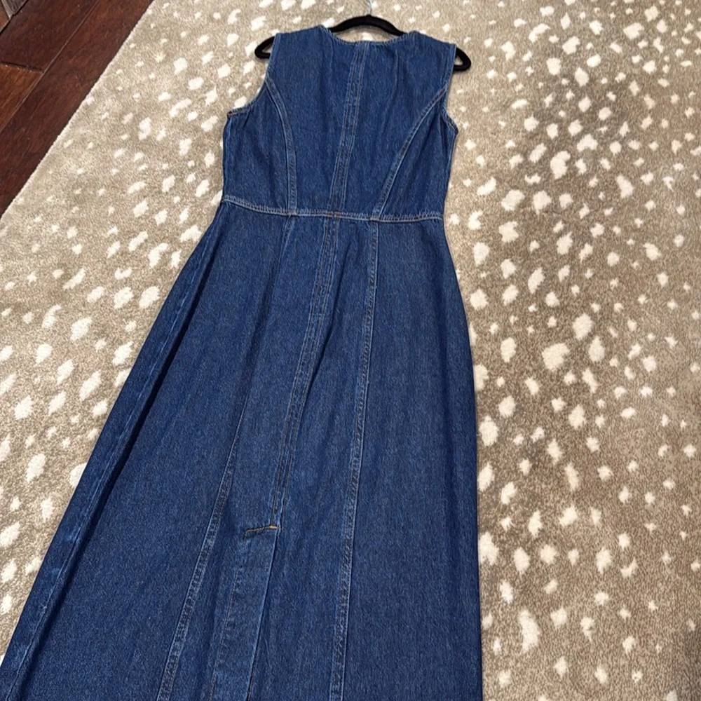 Reformation Roswell Prespa Blue Denim Button-Front Midi Dress. Size 0 - Picture 11 of 12